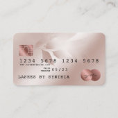 クレジットカードスタイルバラ金ゴールド水彩フローラ 名刺 (正面)