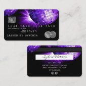 クレジットカードスタイルパープルバイオレットディスコボール70s 名刺 (正面/裏面)