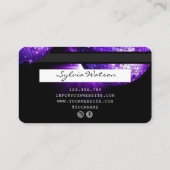 クレジットカードスタイルパープルバイオレットディスコボール70s 名刺 (裏面)