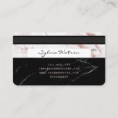 クレジットカードスタイルブラックマーブルバラ金ゴールド 名刺 (裏面)