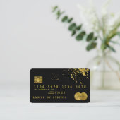 クレジットカードスタイルブラック金ゴールド 名刺 (スタンド正面)