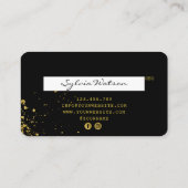 クレジットカードスタイルブラック金ゴールド 名刺 (裏面)