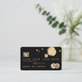 クレジットカードスタイルブラック金ゴールド 名刺 (スタンド正面)