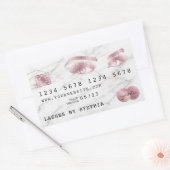 クレジットカードスタイルホワイトマーブルバラ金ゴールド 長方形シール (封筒)