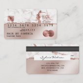 クレジットカードスタイルローズゴールド美容師破れた紙 名刺 (正面/裏面)