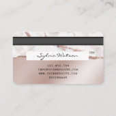 クレジットカードスタイルローズゴールド美容師破れた紙 名刺 (裏面)