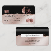 クレジットカードスタイルローズゴールド美容師破れた紙 名刺 (正面/裏面)