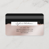 クレジットカードスタイルローズゴールド美容師破れた紙 名刺 (裏面)