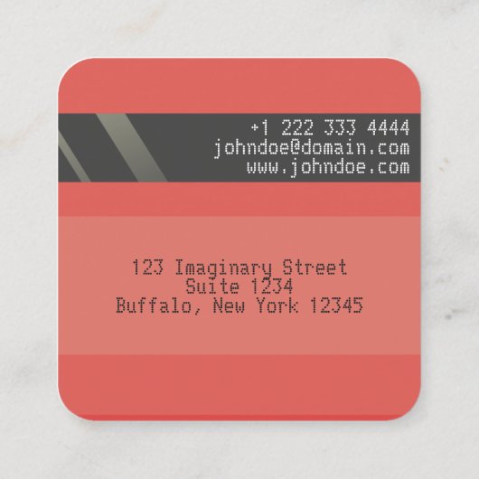 「クレジットカードスタイル名刺第13号」 スクエア名刺 (裏面)