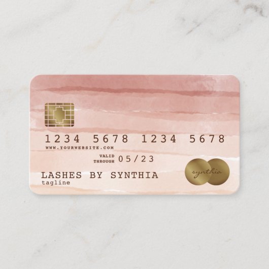 クレジットカードスタイル滴下金ゴールド埃バラ 名刺 (正面)