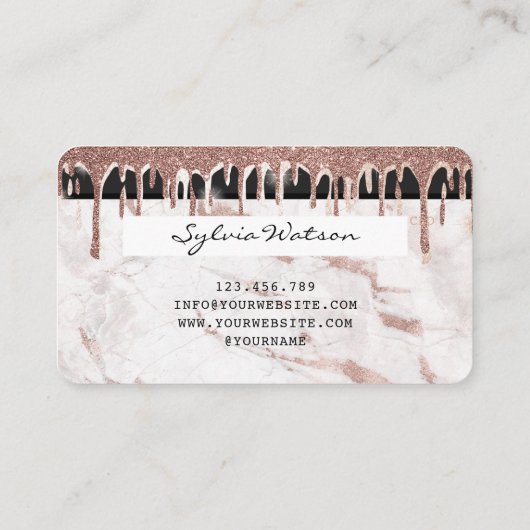 クレジットカードスタイル滴下金ゴールド大理石 名刺 (裏面)