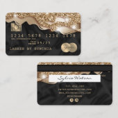 クレジットカードスタイル滴下金ゴールド絹 名刺 (正面/裏面)