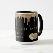 クレジットカードスタイル滴下金ゴールド マグカップ (正面右)