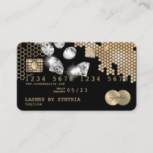 クレジットカードスタイル金ゴールドハニカムダイヤモンド