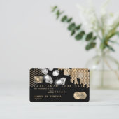 クレジットカードスタイル金ゴールドハニカムダイヤモンド 名刺 (スタンド正面)