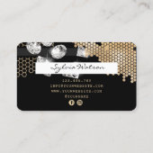 クレジットカードスタイル金ゴールドハニカムダイヤモンド 名刺 (裏面)