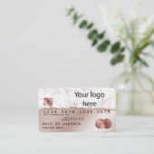 クレジットカードスタイルRoseGoldあなたのロゴを追加 名刺 (スタンド正面)