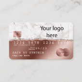 クレジットカードスタイルRoseGoldあなたのロゴを追加 名刺 (正面)
