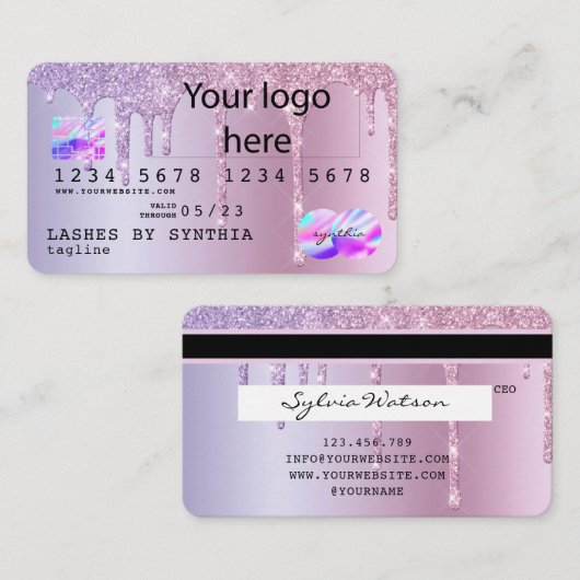 クレジットカードバラ金ゴールドの金ゴールドを滴下あなたのロゴを追加 名刺 (正面/裏面)