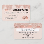 クレジットカードバラ金ゴールドグリッターのドリップスシック美しい 名刺 (正面/裏面)