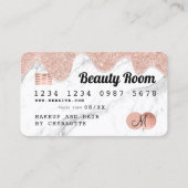 クレジットカードバラ金ゴールドグリッタードリップマーブル美しい 名刺 (正面)