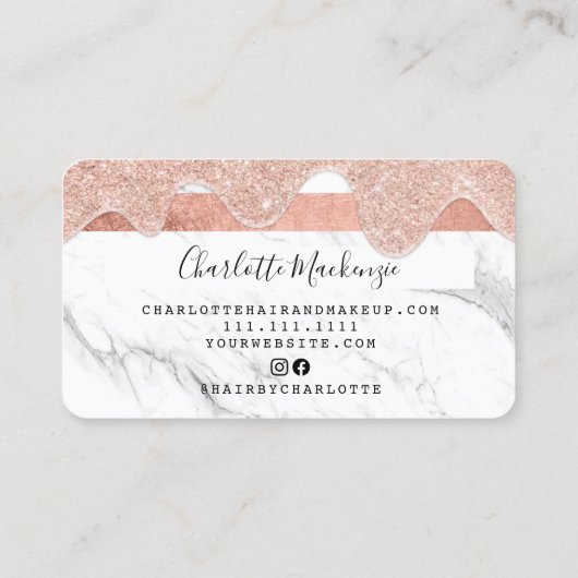 クレジットカードバラ金ゴールドグリッタードリップマーブル美しい 名刺 (裏面)