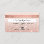 クレジットカードバラ金ゴールドグリッター赤面ピンクモノグラム 名刺 (裏面)
