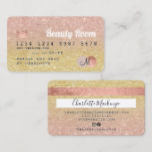 クレジットカードバラ金ゴールドグリッター金ゴールド美しい 名刺 (正面/裏面)