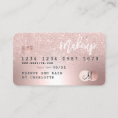 クレジットカードバラ金ゴールドメタリックグリッターヘア名 名刺 (正面)