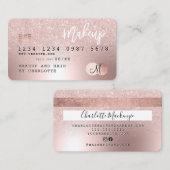 クレジットカードバラ金ゴールドメタリックグリッターヘア名 名刺 (正面/裏面)