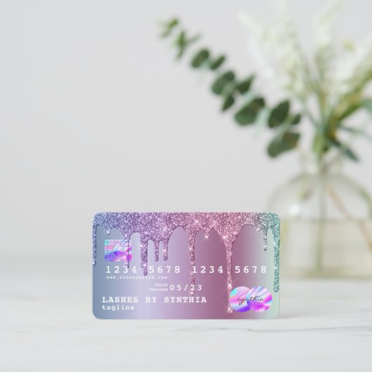 クレジットカードバラ金ゴールド滴下金ゴールド人魚 名刺 (スタンド正面)