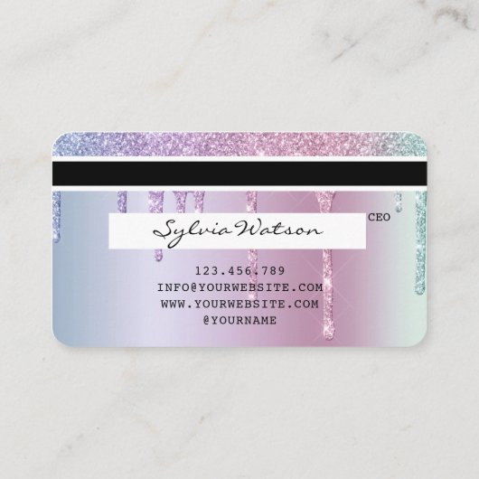 クレジットカードバラ金ゴールド滴下金ゴールド グラデーション 名刺 (裏面)