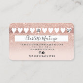 クレジットカードバラ金ゴールド赤面ピンクグリッターロイヤリティ 名刺 (裏面)