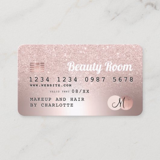 クレジットカードバラ金ゴールド金属グリッターロイヤリティ 名刺 (正面)