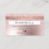 クレジットカードバラ金ゴールド金属グリッター美しい 名刺 (裏面)