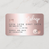 クレジットカードバラ金ゴールド金属箔ヘアモノグラム 名刺 (正面)