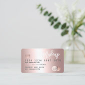 クレジットカードバラ金ゴールド金属箔ヘアモノグラム 名刺 (スタンド正面)