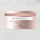 クレジットカードバラ金ゴールド金属美しいモノグラム 名刺 (裏面)