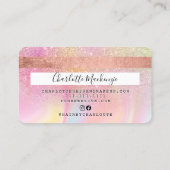 クレジットカードパステルグリッター大理石美しいモノグラム 名刺 (裏面)