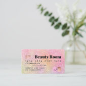 クレジットカードパステルグリッターCHIC美しいモノグラム 名刺 (スタンド正面)