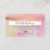 クレジットカードパステルグリッターCHIC美しいモノグラム 名刺 (裏面)