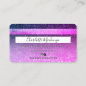 クレジットカードパープルピンクグリッター美しい 名刺 (裏面)