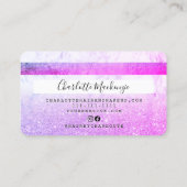 クレジットカードピンクパープルグリッター大理石モノグラム 名刺 (裏面)
