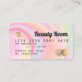 クレジットカードピンク·レインボー·ユニコーン大理石モノグラム 名刺