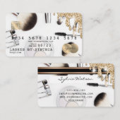 クレジットカードメイクアップアーティスト金ゴールドドライブ 名刺 (正面/裏面)