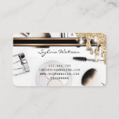 クレジットカードメイクアップアーティスト金ゴールドドライブ 名刺 (裏面)