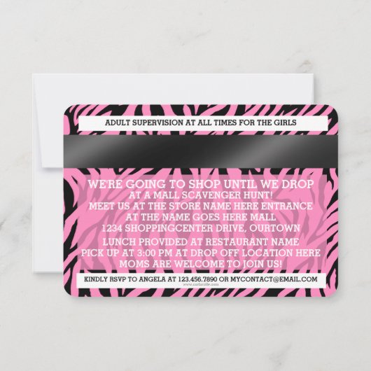 クレジットカードモールスカベンジャー狩りパーティの招待状 招待状 (裏面)