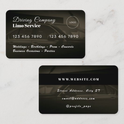 クレジットカードリムジンサービス  名刺 (正面/裏面)