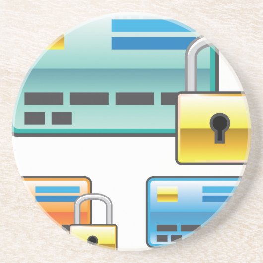 クレジットカードロックの借方ATMカード コースター (正面)