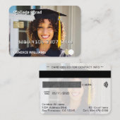 クレジットカード写真の卒業名カード コーリングカード (正面/裏面)